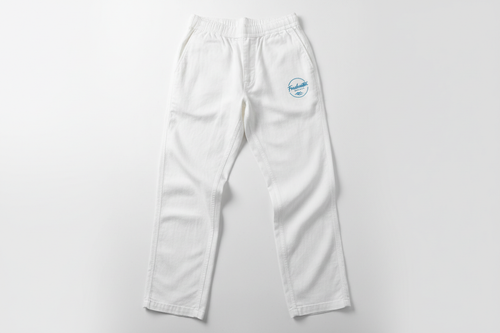 Men's White Linen Pants with Logo "Freshwater Boards"