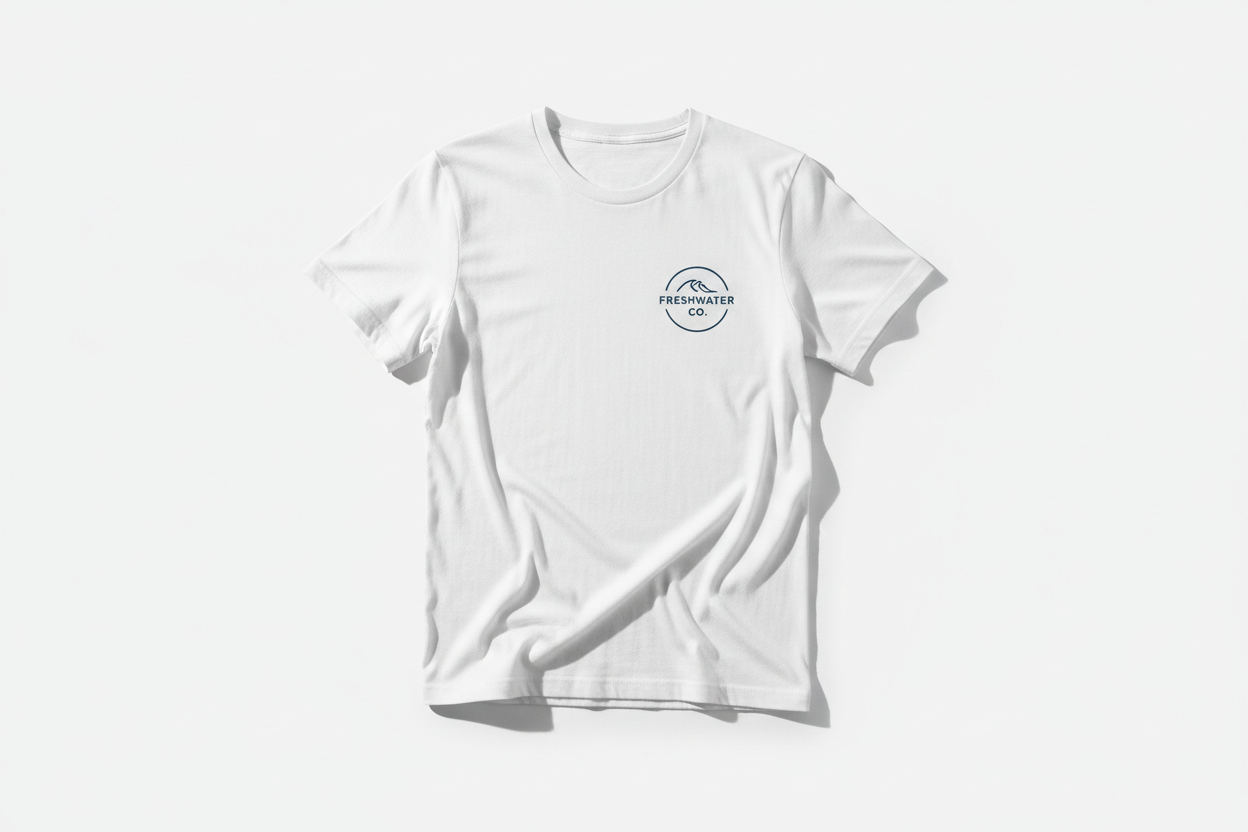 short sleve t-shirt with a logo "Freshwater Co"